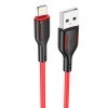 Кабель USB - 8 pin Borofone BX63 Charming, 1.0м, 2.4A, цвет: красный, чёрная вставка