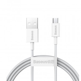 Кабель USB - микро USB Baseus CAMYS-A02 Superior, 2.0м, круглый, 2.0A, силикон, цвет: белый