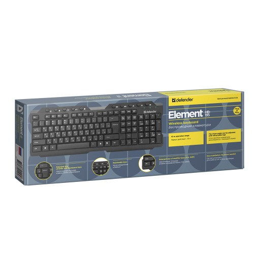 Клавиатура беспроводная Defender Element HB-195 RU, черная
