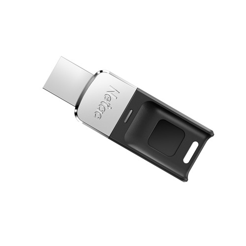 Флеш-накопитель 32Gb Netac AES US1, USB 3.0, металл, серебряный, чёрная вставка