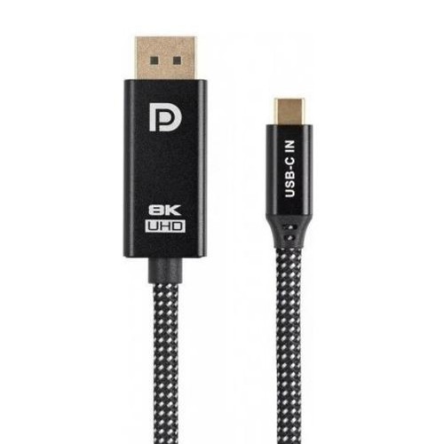 Кабель Type-C(m) - DisplayPort(m) TELECOM TCC020M, 1.8м, 8K, 60Гц, цвет: чёрный