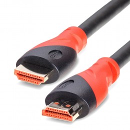 Кабель HDMI(m) - HDMI(m) TELECOM TCG220F, 10.0м, 4k, 30Гц, цвет: чёрный, красная вставка