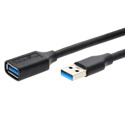 Кабель USB 3.0(m) - USB 3.0 A(f) TELECOM TUS708, 0.5м, цвет: чёрный