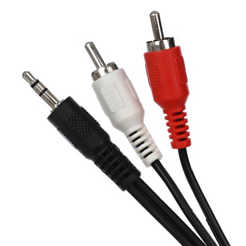 Кабель Jack 3,5mm(m) - 2xRCA(m) VCOM VAV7183, 1.5м, цвет: чёрный