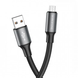 Кабель USB - микро USB Borofone BX82 Bountiful, 1.0м, 2.4A, цвет: чёрный