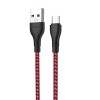 Кабель USB - микро USB Borofone BX39, 1.0м, 2.4A, цвет: чёрный, красный