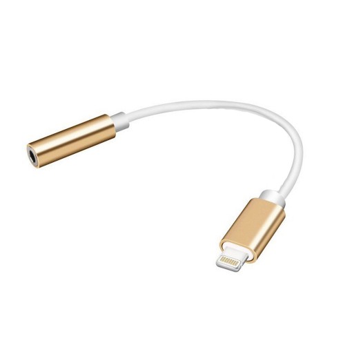 Переходник 8 pin(m) - Jack 3,5mm(f) золотой без бренда GL026
