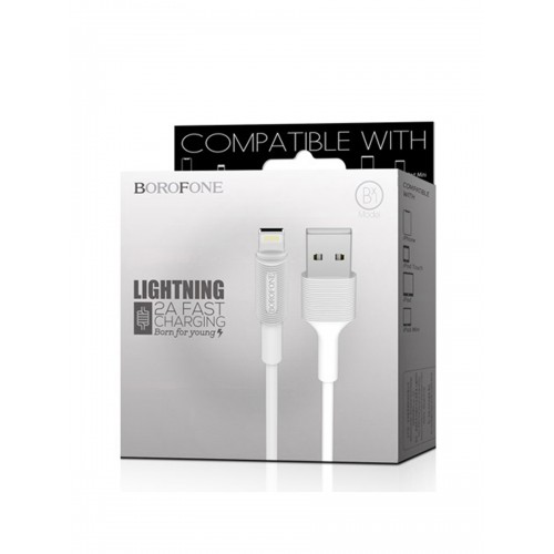 Кабель USB 8 pin Borofone BX1 EZSync, 1.0м, 2.0A, белый
