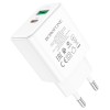 Блок питания сетевой 1 USB, Type-C Borofone BA67A, 3000mA, 20Вт, QC3.0, PD3.0, цвет: белый