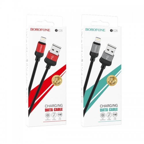 Кабель USB - 8 pin Borofone BX28 Dignity, 1.0м, 3.0A, цвет: красный