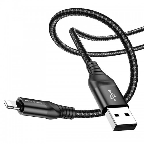 Кабель USB - 8 pin Borofone BX56, 1.0м, 2.4A, цвет: чёрный