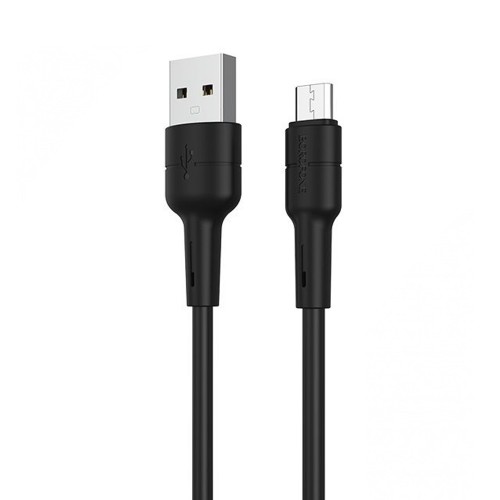 Кабель USB - микро USB Borofone BX30, 1.0м, 2.4A, цвет: чёрный