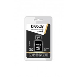 Карта памяти microSDHC 8Gb DiGoldy, Class10, с адаптером