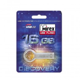 Флеш-накопитель 16Gb Mirex ROUND KEY, USB 2.0, пластик, серебряный