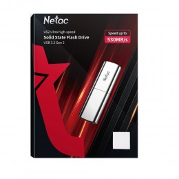 Флеш-накопитель 256Gb Netac US2, USB 3.2, пластик, чёрный, серебряная вставка