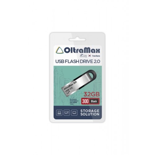 Флеш-накопитель 32Gb OltraMax 300, USB 2.0, пластик, чёрный