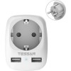 Сетевой фильтр TESSAN TS-611-DE, 1 розетка, 2 USB, индикатор, цвет: белый