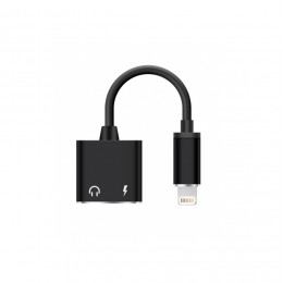 Переходник 8 pin(m) - 8 pin(f), Jack 3,5mm(f) без бренда, 0.6м, 2.1A, цвет: чёрный, в техпаке
