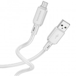 Кабель USB - микро USB Borofone BX94 Crystal Color, 1.0м, 2.4A, цвет: серый, светлый
