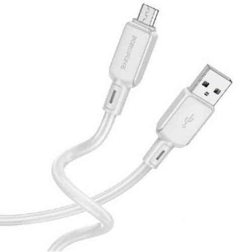 Кабель USB - микро USB Borofone BX94 Crystal Color, 1.0м, серый
