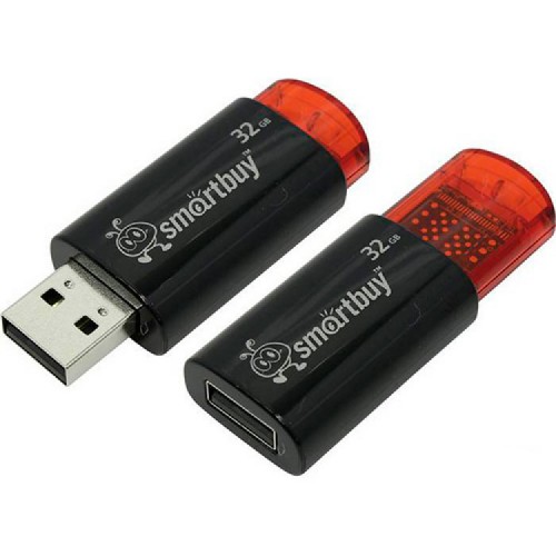 Флеш-накопитель 32Gb SmartBuy Click, USB 2.0, пластик, чёрный