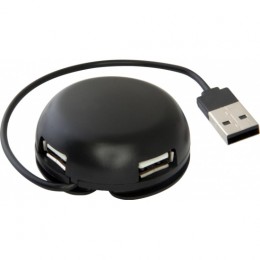 USB-концентратор Defender, Quadro Light, 4 гнезда, 1 USB выход, цвет: чёрный
