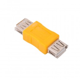 Переходник USB 2.0 A(f) - USB 2.0 A(f) VCOM CA408, цвет: жёлтый