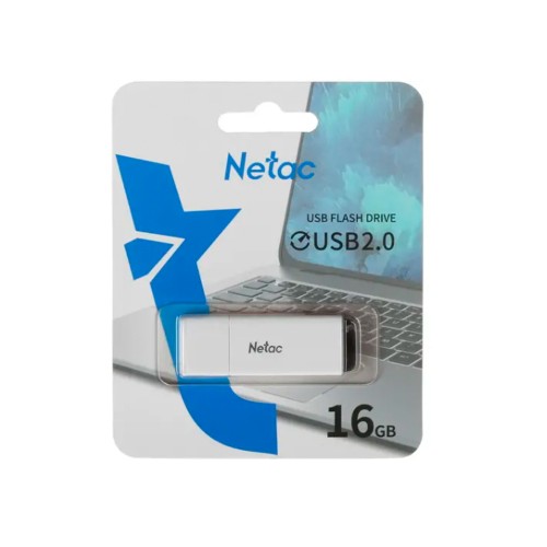 Флеш-накопитель 16Gb Netac U185, USB 3.0, пластик, LED индикатор, белый