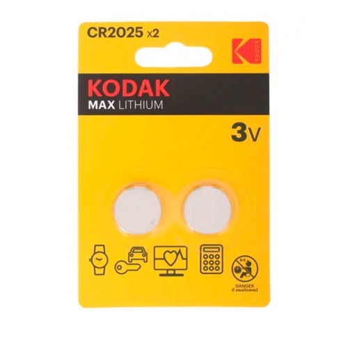 Батарейка Kodak CR2025-2BL MAX Lithium, 3В, (2/60/240), (арт.Б0037003)