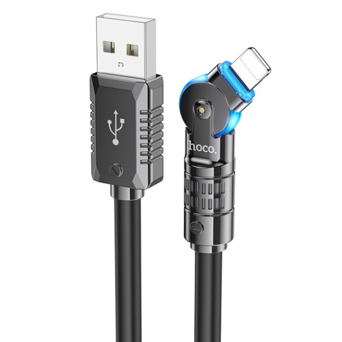 Кабель USB - 8 pin HOCO U118 Triumph, 1.2м, 2.4A, цвет: чёрный