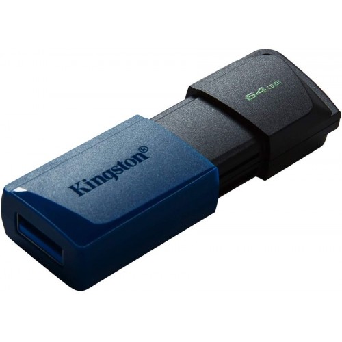 Флеш-накопитель 64Gb Kingston DataTraveler Exodia M, USB 3.2 gen, пластик, чёрный, синяя вставка