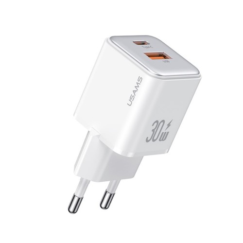 Блок питания сетевой USB, Type-C Usams US-CC189, X-ron Series, QC3.0, PD 30Вт, цвет: белый