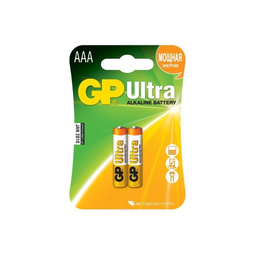 Батарейка AAA GP LR03-2BL Ultra Alkaline, 1.5B, (2/20/160)