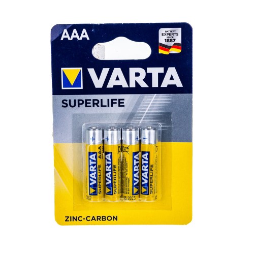 Батарейка AAA Varta R03-4BL, Super Life, (4/48/96)