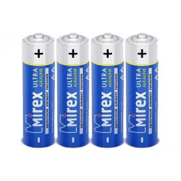 Батарейка AA Mirex R06-4P Ultra Alkaline, 1.5B, (4/40/720)