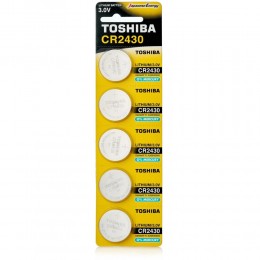 Батарейка Toshiba CR2430-5BL Lithium, 3,0 B, (5/100)