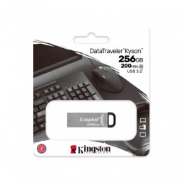 Флеш-накопитель 256Gb Kingston DataTravele Kyson, USB 3.2, металл, серебряный