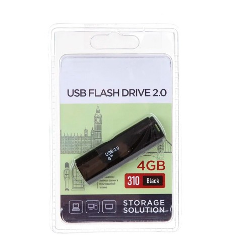 Флеш-накопитель 4Gb OltraMax 310, USB 2.0, пластик, чёрный