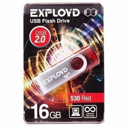 Флеш-накопитель 16Gb Exployd 530, USB 2.0, пластик, красный