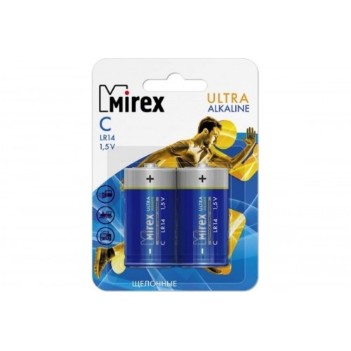 Батарейка C Mirex LR14-2BL Ultra Alkaline, 1.5B, (2/12/96)