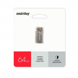 Флеш-накопитель 64Gb SmartBuy MU30, металл, USB 2.0, серый