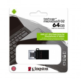 Флеш-накопитель 64Gb Kingston DataTraveler microDuo3 G2 DT70, USB 3.2 gen, micro USB