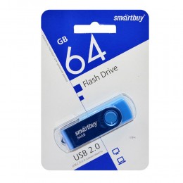 Флеш-накопитель 64Gb SmartBuy Twist, USB 2.0, пластик, синий