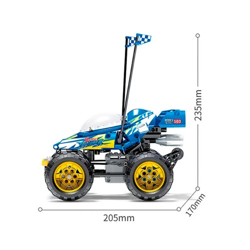 Конструктор Sembo Block, 701901, машина багги, на пульте управления, 388 деталей, цвет: синий