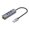 USB-концентратор HOCO HB34, EasyLink, 3 USB выхода, кабель USB, цвет: серый