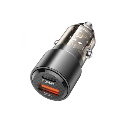 Блок питания автомобильный Borofone BZ20A, 1 USB, 1 Type-C, чёрный
