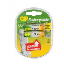 Аккумулятор AA GP, R06-2BL, 1300mAh, в пластиковой упаковке, (2/20/200)
