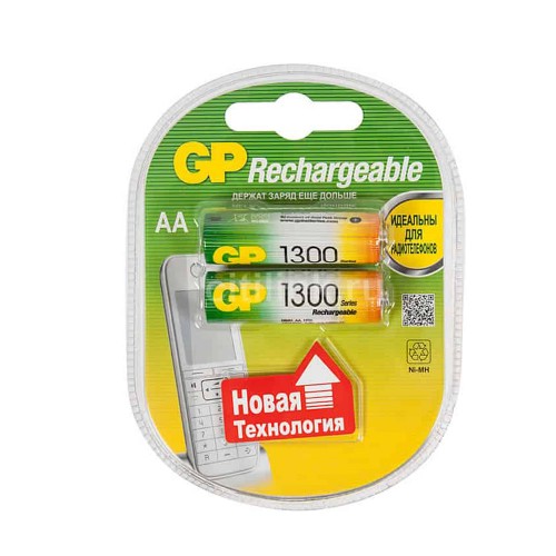 Аккумулятор AA GP R06-2BL 1300mAh в упаковке 2 шт.
