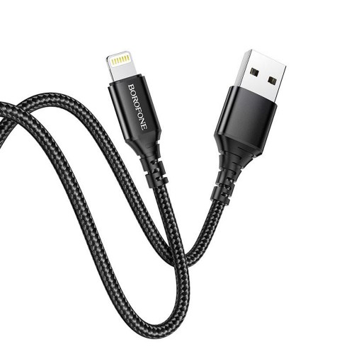 Кабель USB - 8 pin Borofone BX54 Ultra bright, 1.0м, 2.4A, цвет: черный