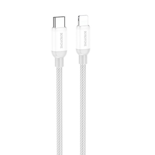 Кабель 8 pin - Type-C Borofone BX68, 2.0м, 3.0A, цвет: серебряный